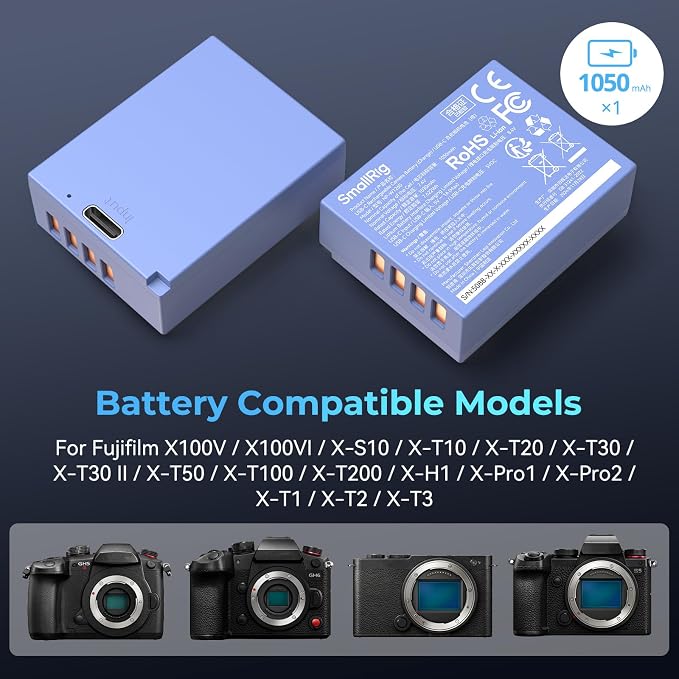 SMALLRIG NP-W126S Battery, 1050mAh Replacement USB-C Battery - Image 3