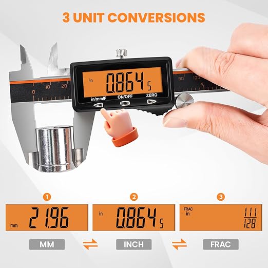 HARDELL Digital Caliper, Stainless Steel Digital Micrometer - Image 4