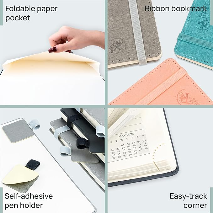 POPRUN Planner 2025-2026 (Large - 8.5'' x 10.5'') Academic Weekly Calendar (July 2025 - June 2026) with Hourly Time Slots, Monthly Tabs, 100GSM Thick Papers, Leather Soft Cover - Pacific Green