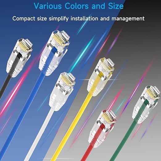 Cat6a Slim Ethernet Patch Cable 2 ft, Cat6a Patch Cable - Image 7
