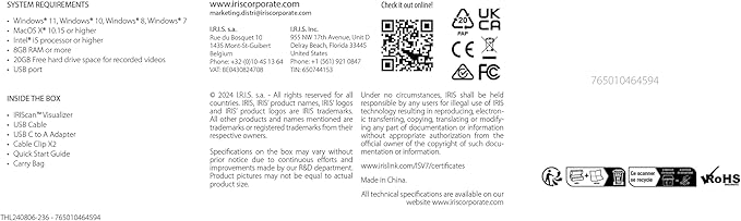 IRIScan Visualizer Webcam Document Camera v7:4K UltraHD-13MP,4in1,visualizer,Scanner A3,Portable Scanner,Web Conferencing,Distance Learning,Remote Teaching,AI Micro,Led,USB,WinMac (4K-13MP)