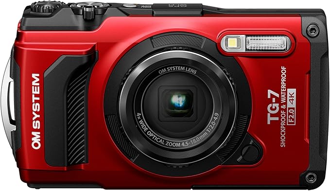 OM System OLYMPUS Tough TG-7 Red Underwater Camera, Waterproof, Freeze Proof by OMSYSTEM