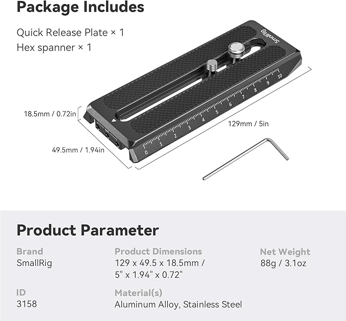 SmallRig 5" Quick Release Plate - Image 7