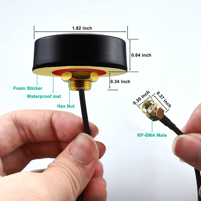 WiFi Puck Antenna Dual Band 2.4G 5.8 GHz, 5dBi Omni-Directional Mini Screw - Image 6