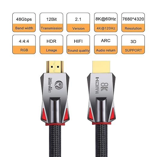 iBirdie 8K Fiber Optic HDMI Cable 50 Feet 16 Metre, Active Unidirectional Cord - Image 4