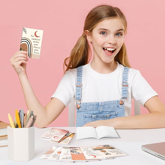 72 Set/144 Pcs Positive Affirmation Gift Set Gratitude Notebooks with Pens Small Bags Motivational Encouragement Notepads Daily Affirmations Journal for Women Stress Relief Self Care (Rainbow)