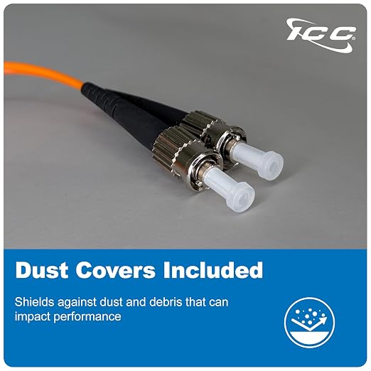ICC ST to ST Duplex Multimode 62.5/125 Fiber Patch Cable, OFNR Riser, 2.0mm Zip - Image 7