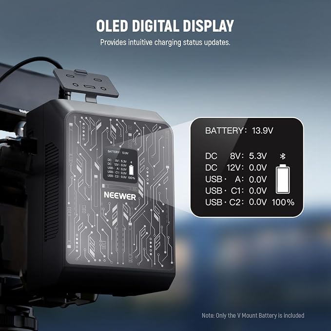 NEEWER Smart Mini V Mount Battery NEEWER APP Control, 6800mAh 99Wh 14.5V - Image 7