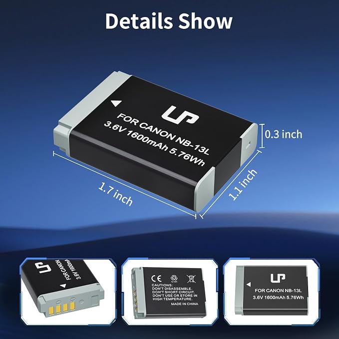 LP NB-13L Battery, 1600mAh Replacement Battery Compatible - Image 6