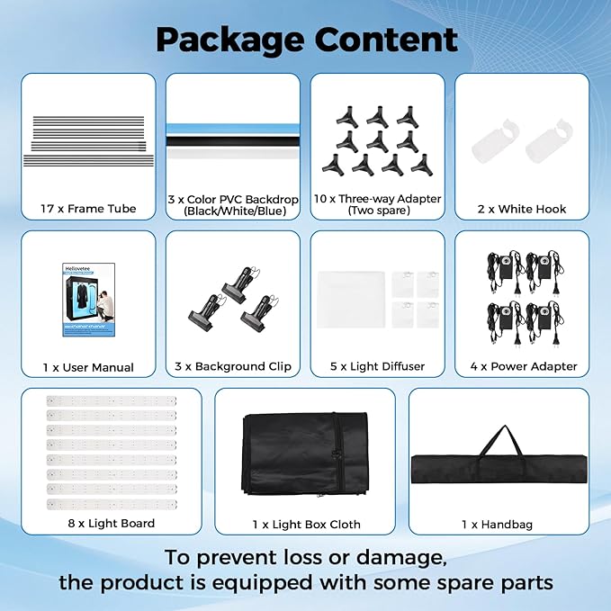 Photo Light Box, Portable 47"x39"x78" Photo Studio Light Box, Shooting Tent Kit - Image 7