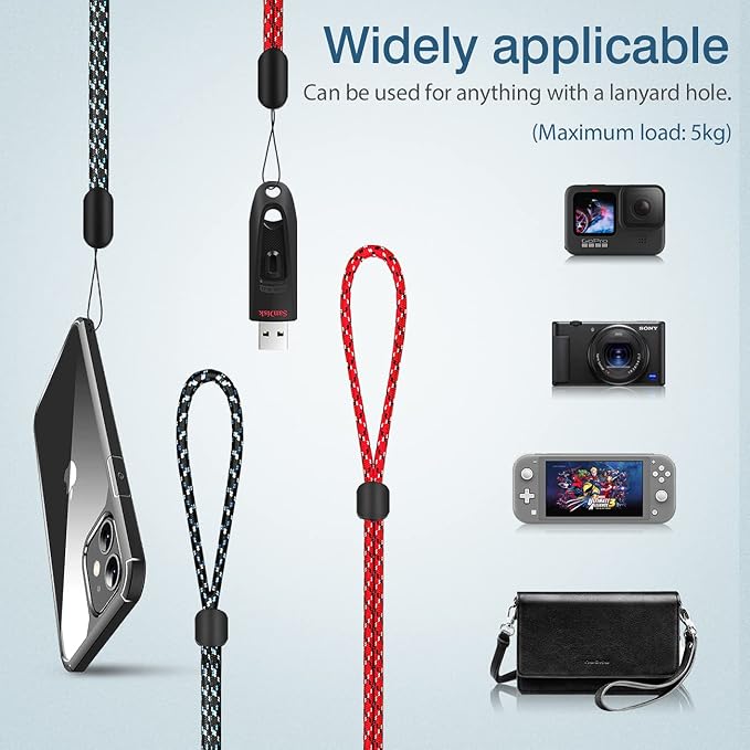 Hukado Hand Wrist Strap Lanyard, 6 Pack 9.5inch Adjustable Nylon Wristlet - Image 5