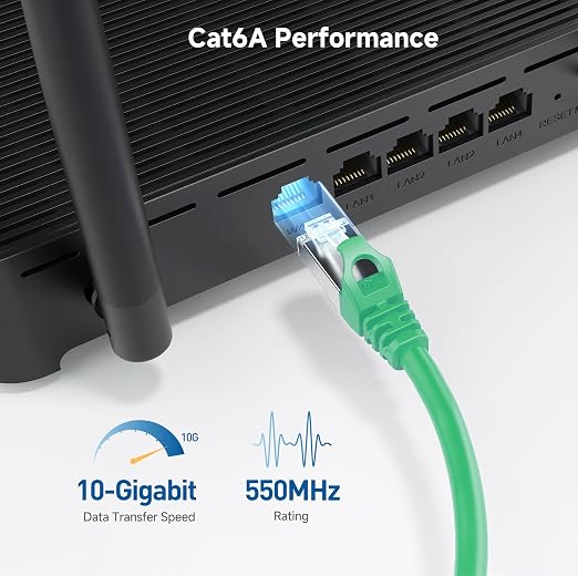 Cable Matters 10Gbps Snagless Short Shielded Cat 6A Ethernet Cable - 1ft - Image 4