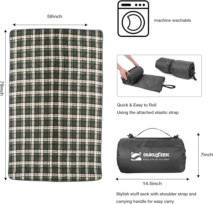 DUKUSEEK Stadium Blanket for Outdoor Sports, Waterproof Hooded Blankets - Image 5