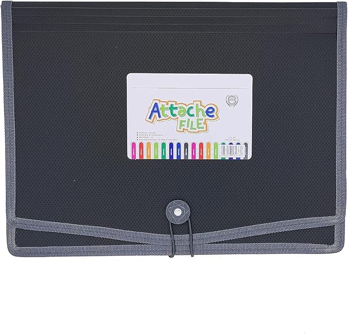 Premium Quality Plastic Expanding File Folder Document Organizer, 3.5" Expansion, A4 Letter Size for Home School Office Organization, 4 Pack