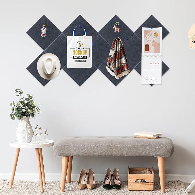 Smarpau Bulletin Board Large Cork Board for Walls 48"x36", 12 Pack Pin Board Felt Board with 35 Pushpins 50 Removable Security Stickers, Cork Boards for Office Home School Decor (Deel Grey)