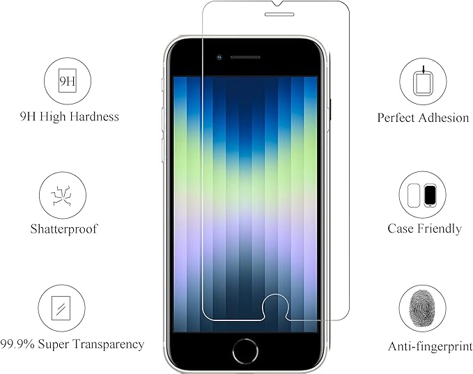 Ailun Screen Protector for iPhone SE 2020 2nd/2022 3rd Generation, 4.7-Inch - Image 2