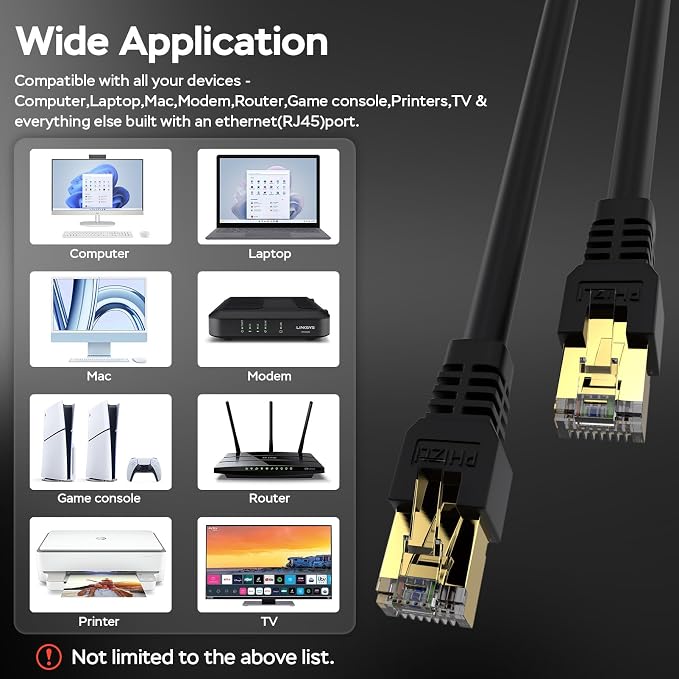 Cat7 Ethernet Cable 150ft, Cat7 3Ft 15Ft 25Ft 50Ft 100Ft 125Ft 150Ft 175Ft - Image 7