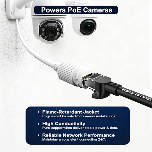 Cat 6 Outdoor Ethernet Cable 40 ft, Support Cat8/7 Network, 10Gbps 550MHz - Image 3