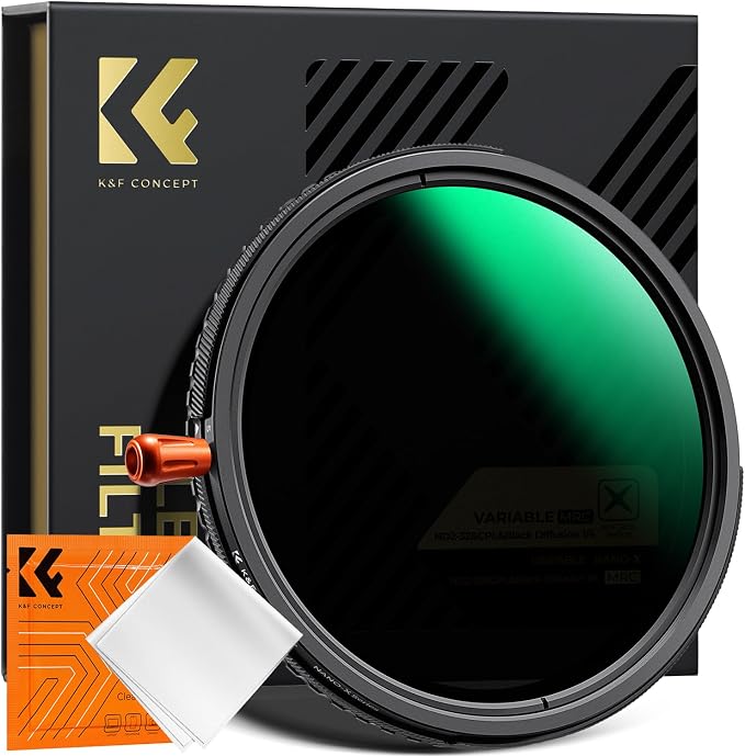 K&F CONCEPT 55mm Black Diffusion Mist Effect 1/4 & Variable ND2-32 & Circular by KFCONCEPT