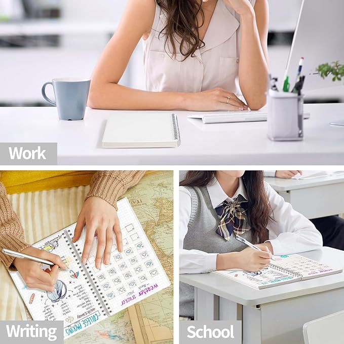 AHGXG Graph Paper Notebook - Spiral Notebook Journal 160 Pages, A5 Graph Notebook 5.7" x 8.3", 100 gsm Thick Grid Paper, Waterproof Plastic Cover, for School Writing Engineering Math, Transparent