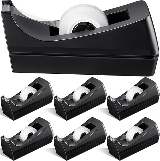 6 Pack Desktop Tape Dispenser Tape Roll Non Skid Base Tape Dispensers for Office Home School (Tape Not Included)