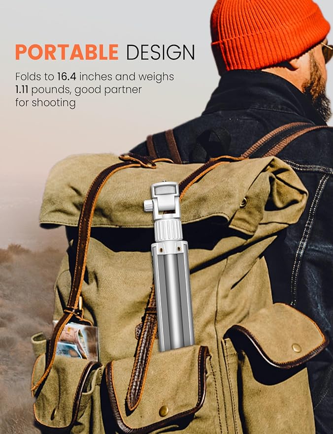 Pnitri 71'' Phone Tripod Stand, Extendable Reinforced Aluminum Phone Stand - Image 5