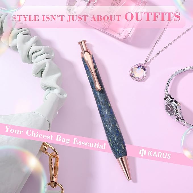 KARUS Gift Pen Set, Sustainable Refillable Ballpoint Pens with Black Ink, Stylish, Smooth Writing Pens for Women, Men, Office, Journaling, School, Thoughtful Gifting