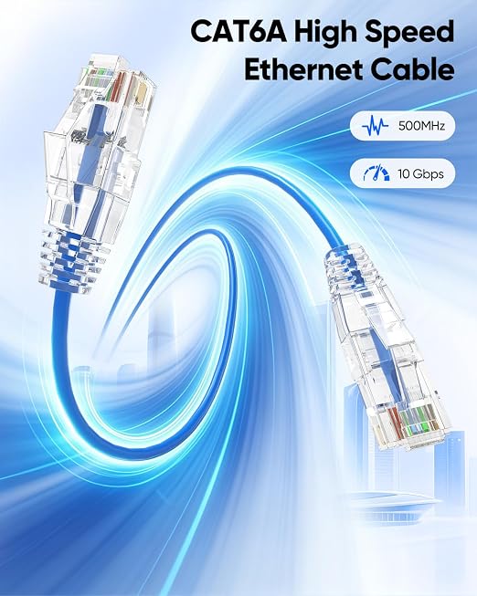 Cat6 Short Ethernet Cable 1FT Slim 10 Pack, Cat6A Small Patch Cable 10Gbps - Image 3
