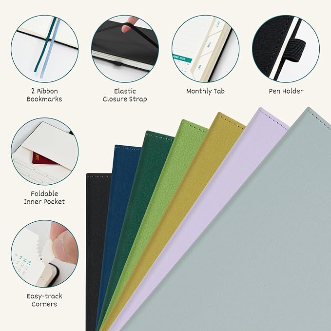 BEZEND Weekly Planner 2025-2026 with 2 Columns, 8.5" x 11" Academic Calendar 18 Months (Jul 25-Dec 26) Life Work Appointment Book with Monthly Tab, PU Leather Hardcover - Mustard