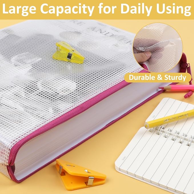 42pcs Mesh Zipper Pouch Bags, Puzzle Bag for Organizing Storage,12 Colors for Puzzles Board Game Storage, 8 Sizes for Reusable Plastic Zip Organizer for Travel