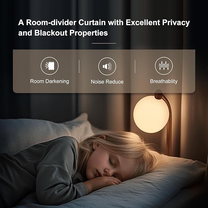 Room Divider Curtains & Flexible Bendable Tracks Set,Privacy Dividers Ceiling Track Curtain Window Blackout Curtains for Living Room Bedroom (W150 × H96 in 1 Panel Khaki Drape & White Rail)