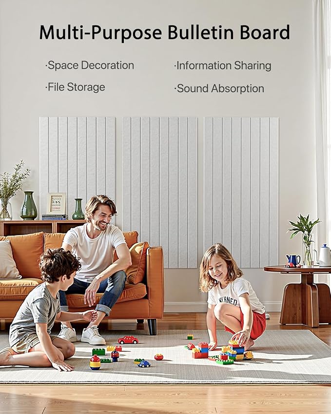 Soundsbay Large Cork Board, 71" x 47" Bulletin Board, 3 Pack Felt Wall Tiles Self-Adhesive, Pin Board for Walls Office Home Classroom Decor