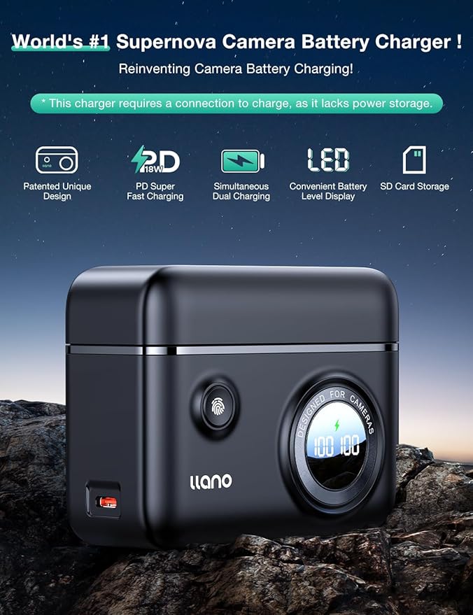 llano CS2 EN-EL15c EN-EL15b Camera Battery Charger - Image 5