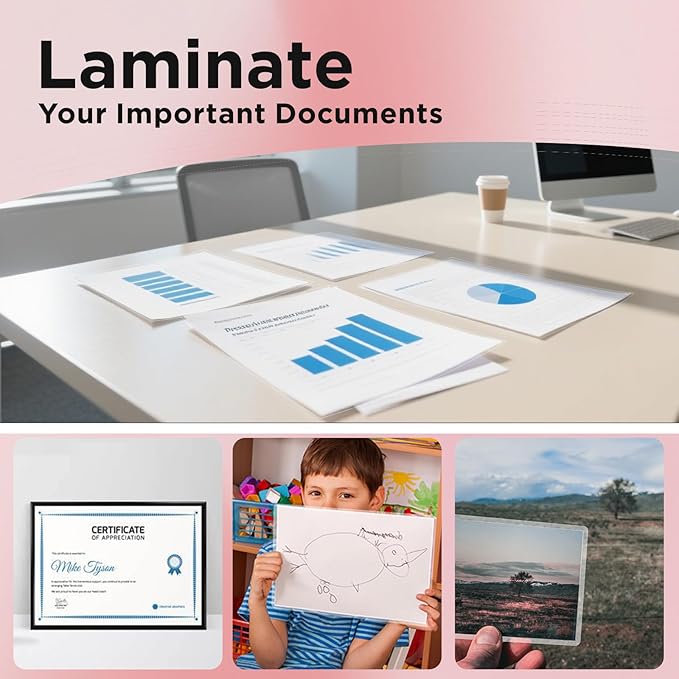 Matte Laminating Sheets 9 x 11.5 Inches, 3 Mil Thick, 100 Pack,Clear Anti-Glare 8.5 x 11 Matte Thermal Laminating Pouches for Letter Size (100)