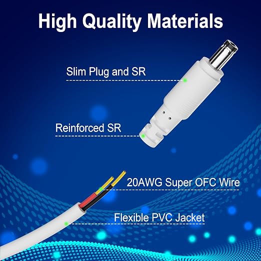 12V DC Power Extension Cable 35 FT, 5.5 mm x 2.1 mm 5521 Male to Female Supply - Image 3
