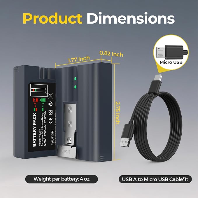 2 Pack 7000mAh Rechargeable Battery - Image 7