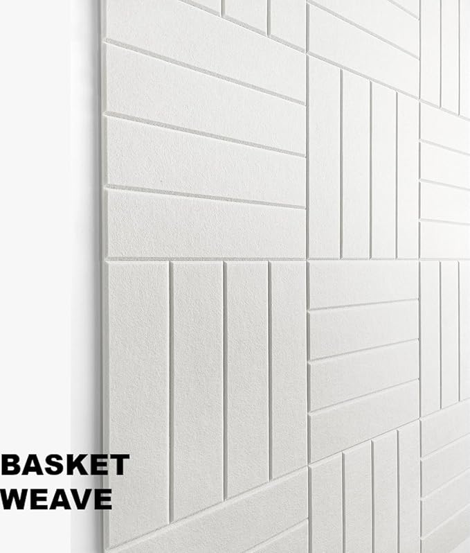 Large Cork Board Alternative - 24-Pack Felt Wall Tiles with Safe Removable Adhesive Tabs, Cork Wall Tiles Bulletin Board Home Office Essentials - Warm White