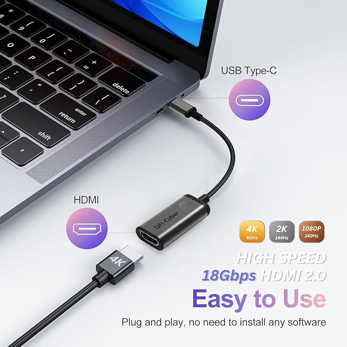 6-in-1 USB-C Hub Bundle with Portable USB-C to HDMI Adapter (4K)