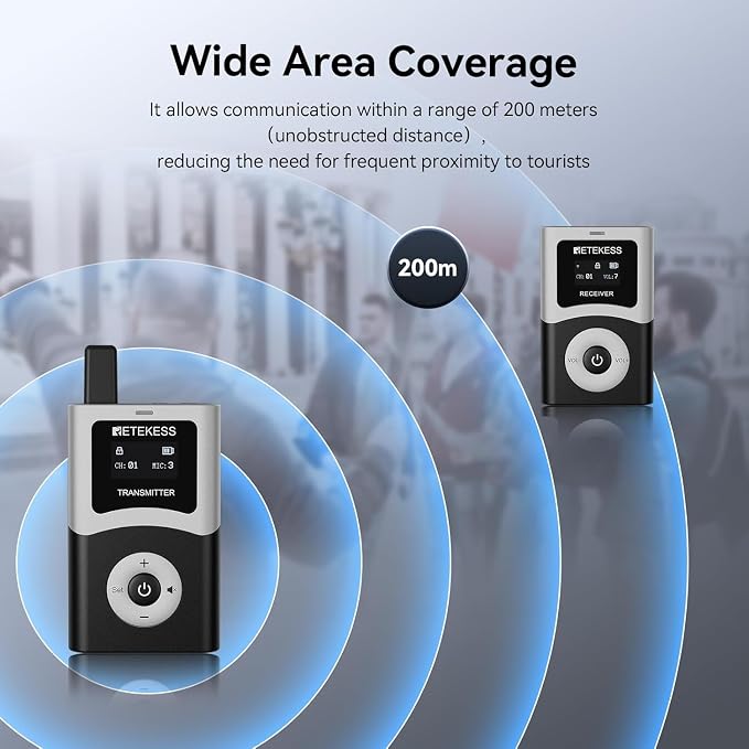 Retekess T130U Wireless Tour Guide System, Stable Signal, Assistive Listening - Image 5