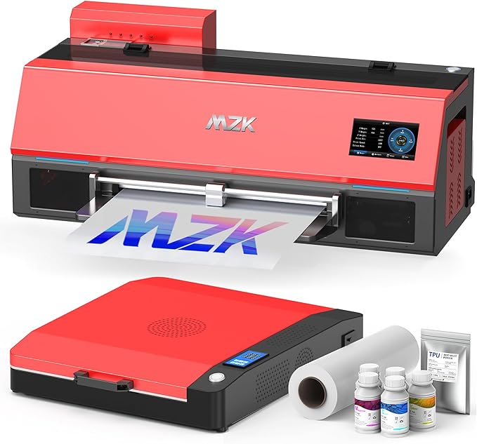 MZK A3 Plus DTF Printer XP600 Doubled-Speed,13+" DTF Film,Built-in Holiday Automatic Timed Cleaning Printhead,LED Multi-Function Fouch Screen,Film Cutter,White Ink Circulation,Gift Ink 2 Year