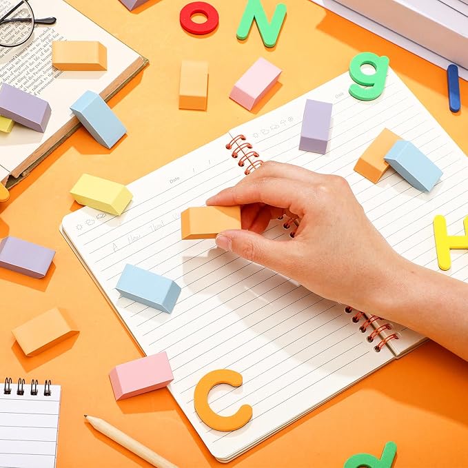 150 Pcs Pastel Classroom Decor Erasers Bulk Colorful Pencils Erasers for Students Artists Drawing Writing for School College Classroom Home Office Supplies