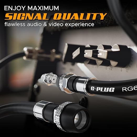 G-PLUG RG6 Coaxial Cable 25FT – Triple Shielded, Waterproof, 75 Ohm - Image 7