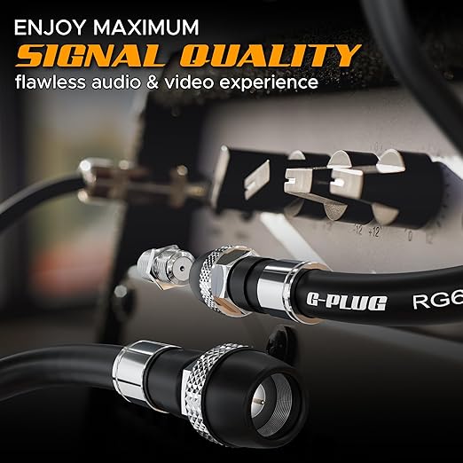 G-PLUG RG6 Coaxial Cable 40FT – Triple Shielded, Waterproof, 75 Ohm - Image 7