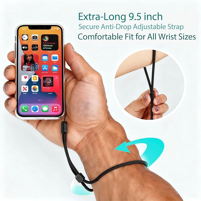 Hand Wrist Strap Lanyard, 6 Pack 9.5inch Adjustable Nylon Wristlet Straps - Image 2