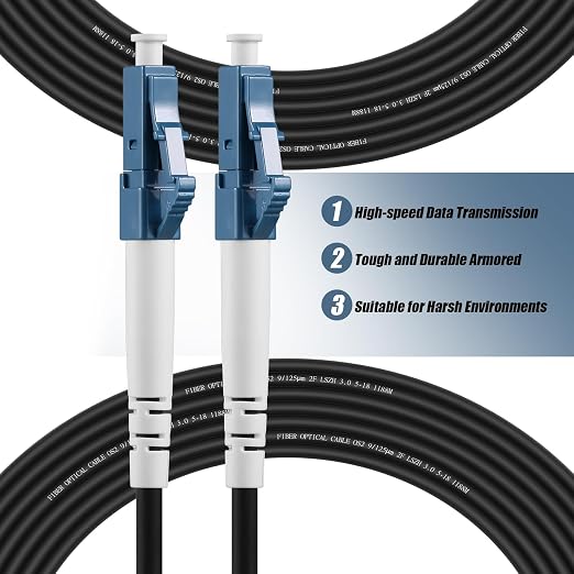 Fibergaga-75M OS2 LC to LC Fiber Optic Cable Outdoor Armored Single Mode - Image 2