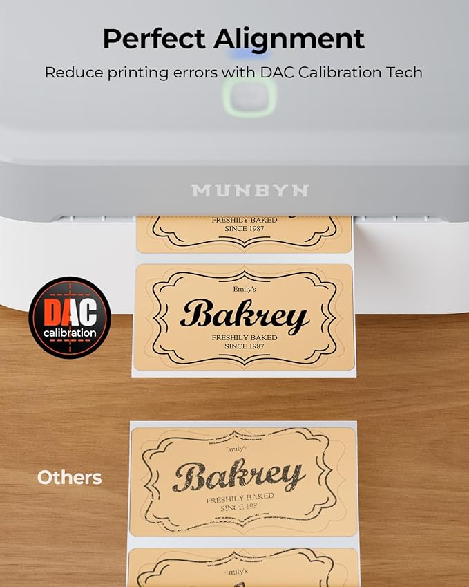 MUNBYN Bluetooth Thermal Label Printer RW403B, Wireless 4x6 Shipping Label Printer for Small Business, Compatible with Android, iPhone, Windows, Mac, Chromebook, Print Width 1.57"-4.25"