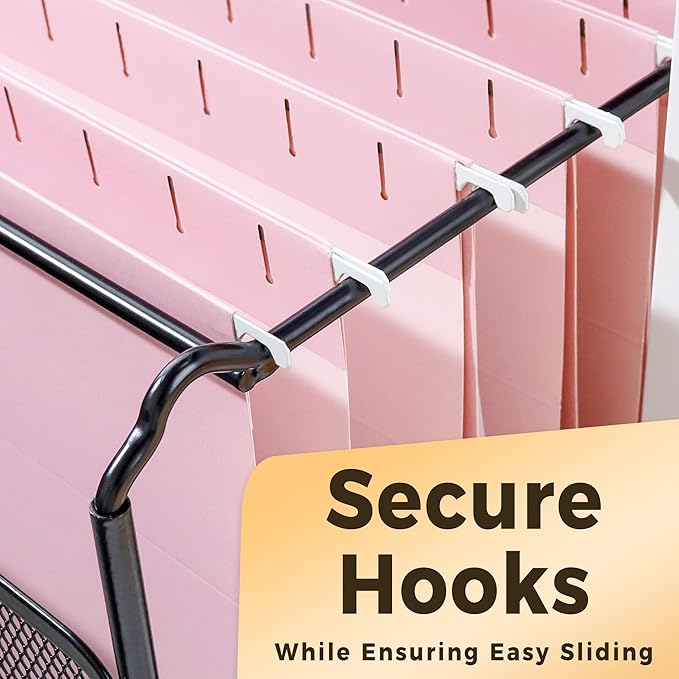 SUNEE 25 Pack Hanging File Folders, Pink Folders, Hanging File Folders Letter Size with 1/5-cut Tabs, Stay Organized for Your Home and Office Bulk File and Documents