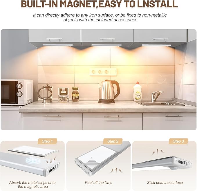 6 Pack Under Cabinet Lights Wireless, 32 LED Motion Sensor Light Indoor - Image 6