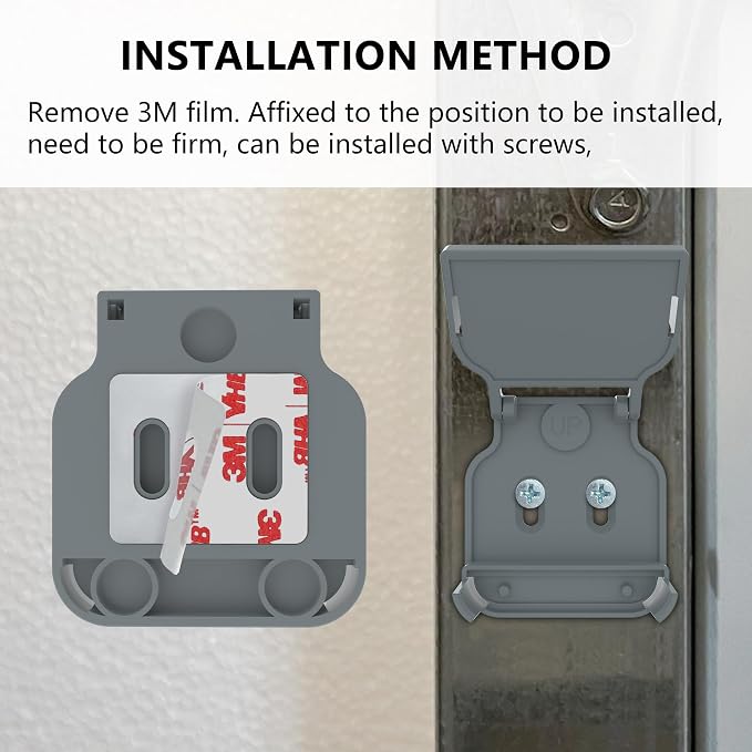 Garage Door Bracket for Ring Alarm Contact Sensor 2nd Gen – Gray Mount - Image 3