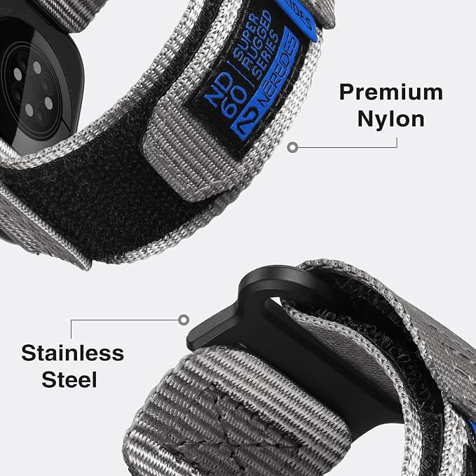 Nereides Compatible with Apple Watch Band Ultra 3/2/1, Nylon Sports Strap with - Image 6